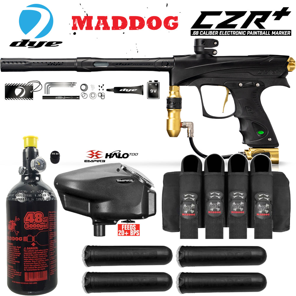 Dye CZR+ Electronic Paintball Gun Marker Packages | Maddog All-In-One Starter Kits