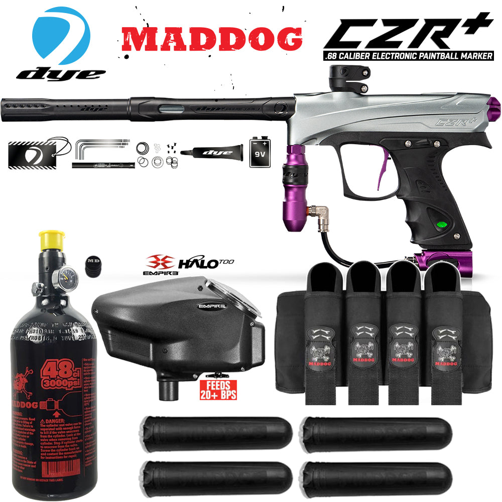 Dye CZR+ Electronic Paintball Gun Marker Packages | Maddog All-In-One Starter Kits