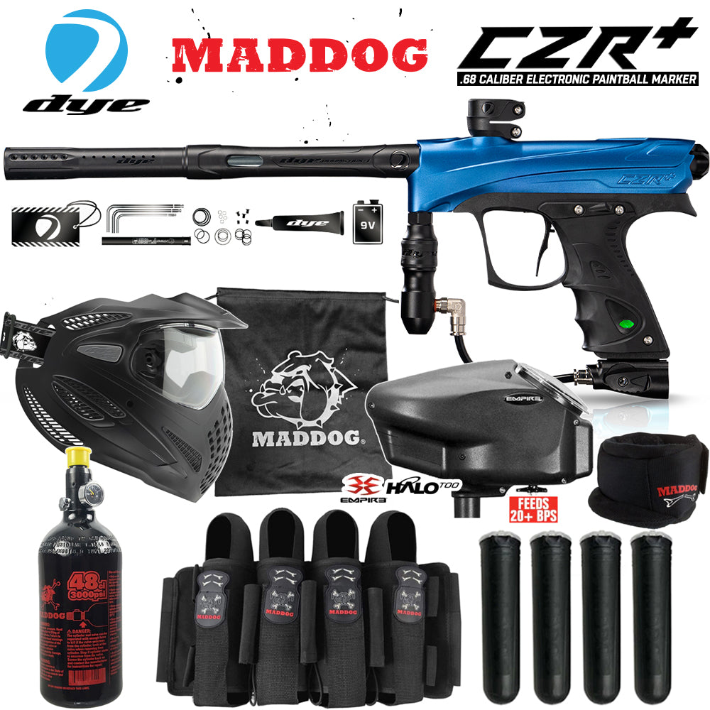 Dye CZR+ Electronic Paintball Gun Marker Packages | Maddog All-In-One Starter Kits