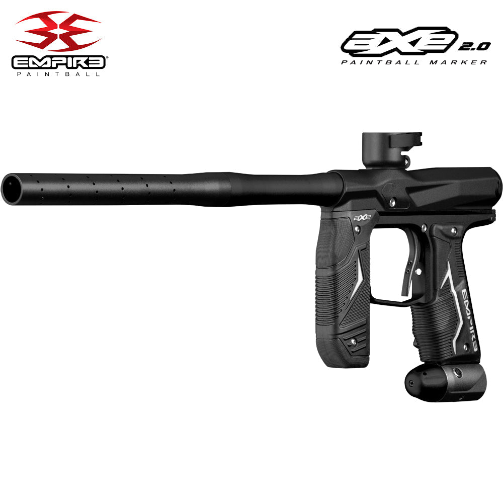 Empire Axe 2.0 Electronic Full Auto Paintball Gun w/ 48/3000 HPA Tank, Empire Halo Too Loader, Empire Helix Thermal Mask, Neck Protector, 4+3 Harness & (4) Pods Starter Package