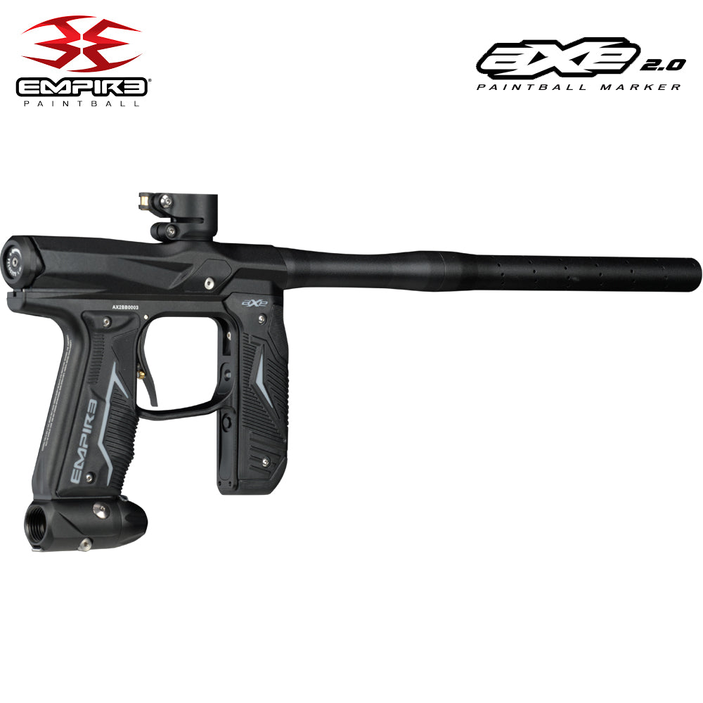 Empire Axe 2.0 Electronic Full Auto Paintball Gun w/ 48/3000 HPA Tank, Empire Halo Too Loader, Empire Helix Thermal Mask, Neck Protector, 4+3 Harness & (4) Pods Starter Package