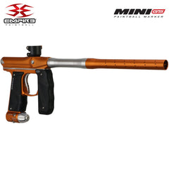 Empire Mini GS paintball gun in dust tangerine and white with 2-piece barrel and wrap-around foregrip