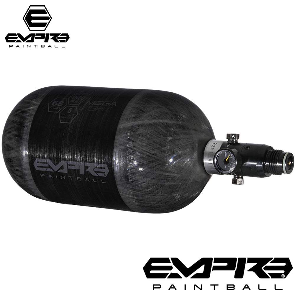 Empire Paintball MEGA LITE 68/4500 carbon fiber compressed air HPA tank with aluminum regulator and pressure gauge