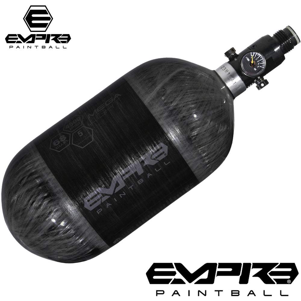 Empire Paintball MEGA LITE 68/4500 carbon fiber compressed air HPA tank with aluminum regulator and pressure gauge