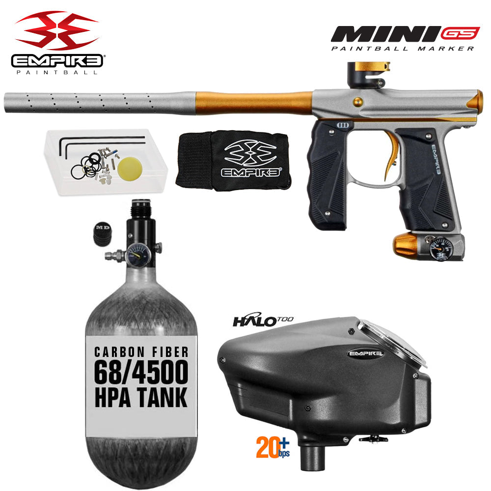 Empire Mini GS 68/4500 Carbon Fiber HPA Paintball Gun Package with Empire Halo Too 20+BPS