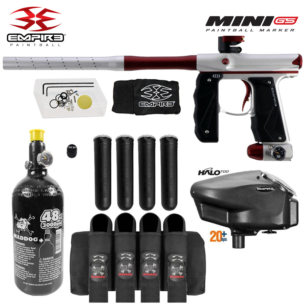 Empire Mini GS Dust Blue / Red - 2pc Barrel choose your mini gs π«, marker, accurate marker control, for woodsball play, build detail