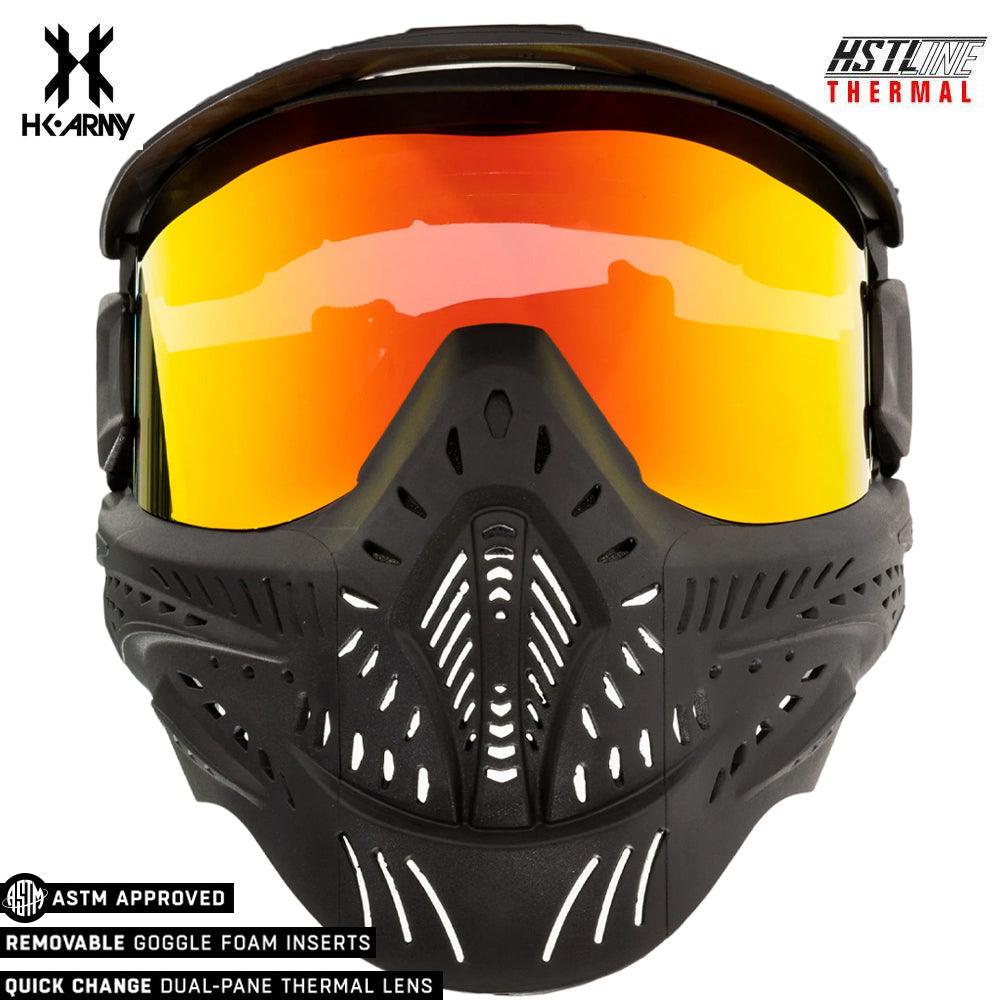 HK Army HSTL Goggle paintball mask with black thermoplastic frame and anti-fog fire thermal dual-pane lens