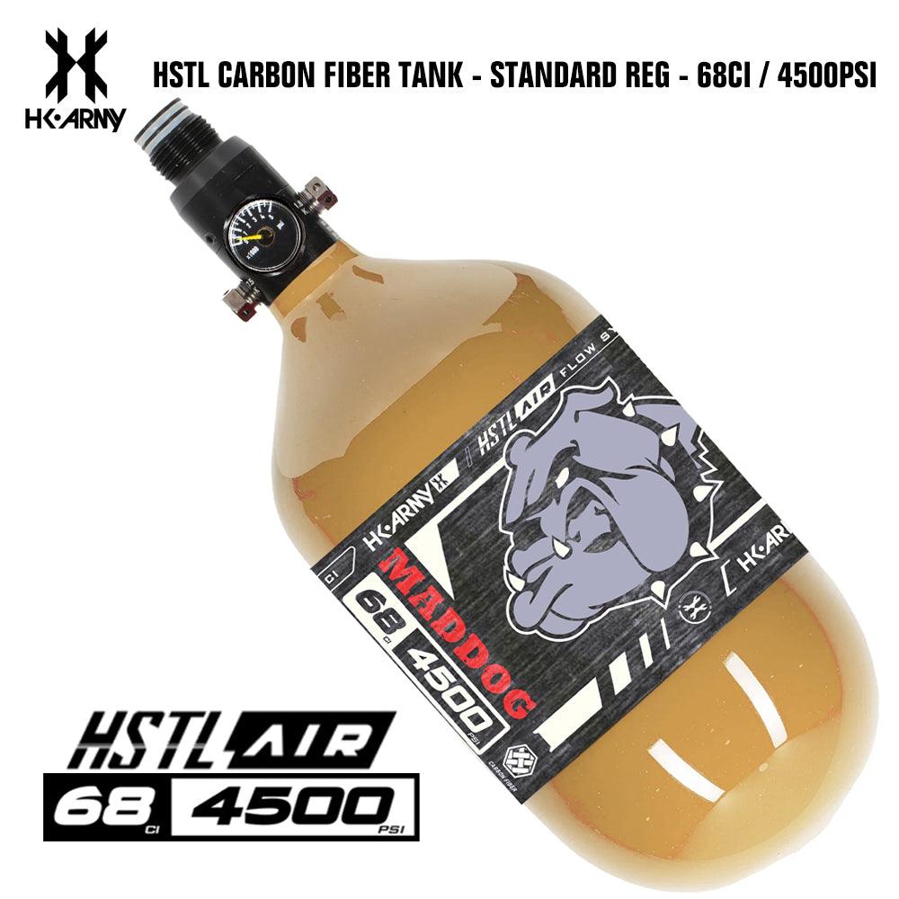 HK Army Maddog HSTL 68/4500 Carbon Fiber HPA Paintball Tank with Standard Regulator and 800 psi output pressure
