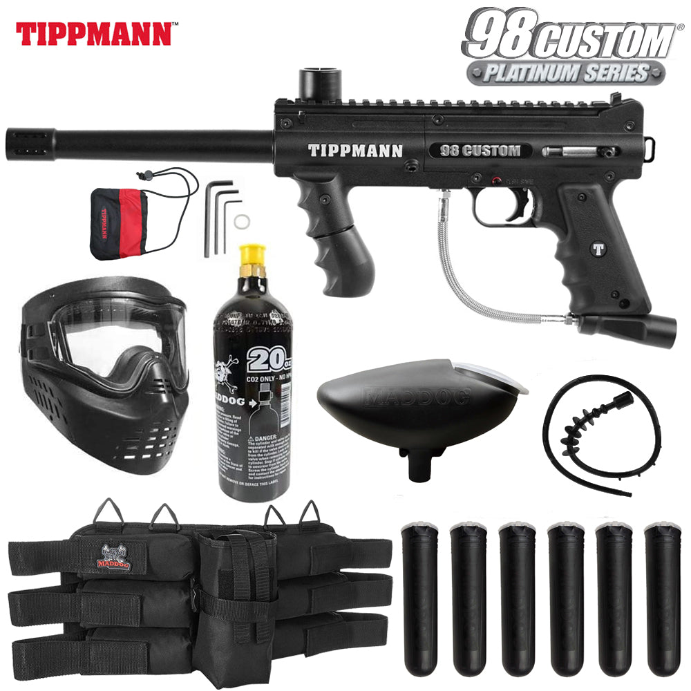 Tippmann 98 Custom Platinum Series Paintball Gun Marker Packages | Maddog All-In-One Starter Kits