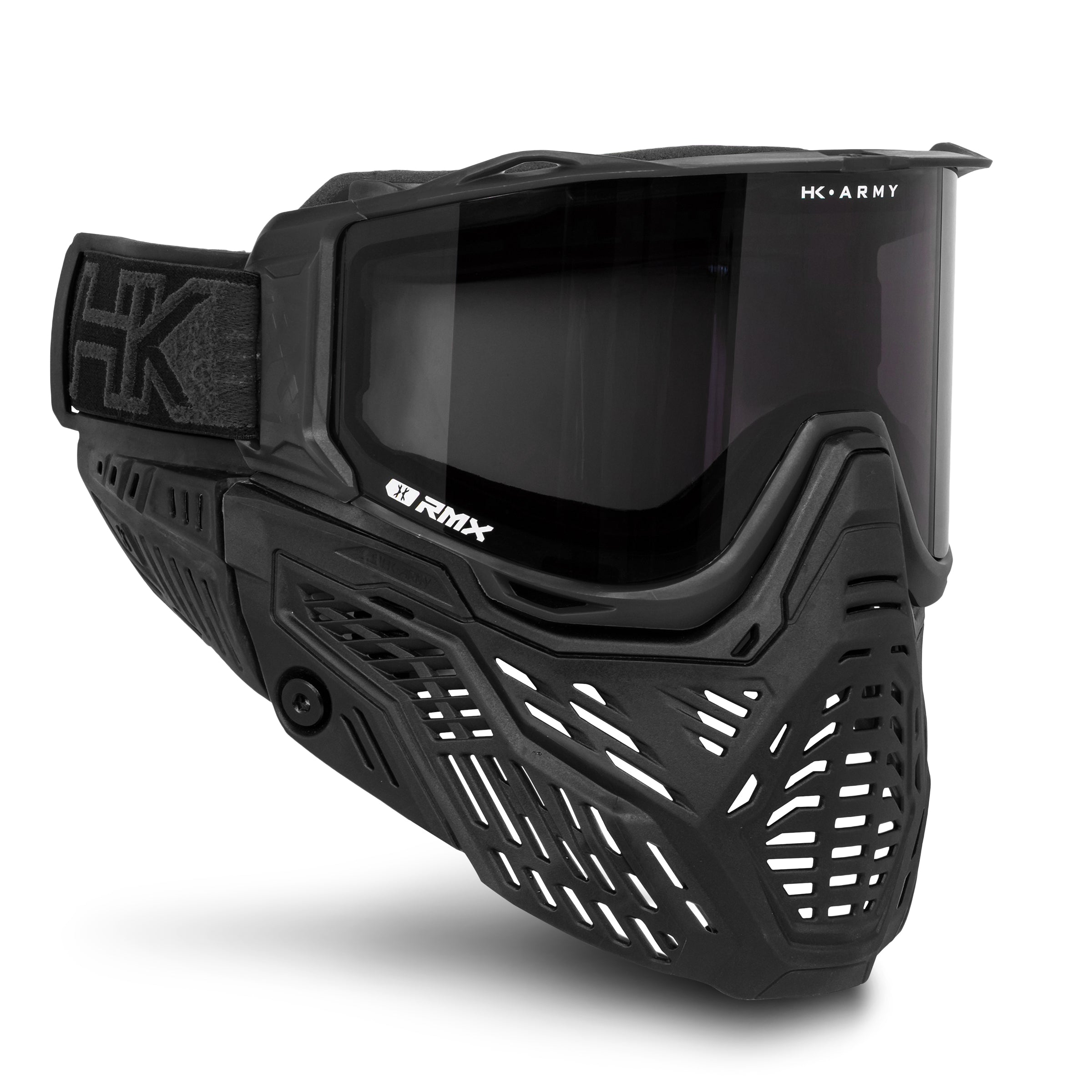 HK Army RMX Paintball Mask Goggle System Black front angle