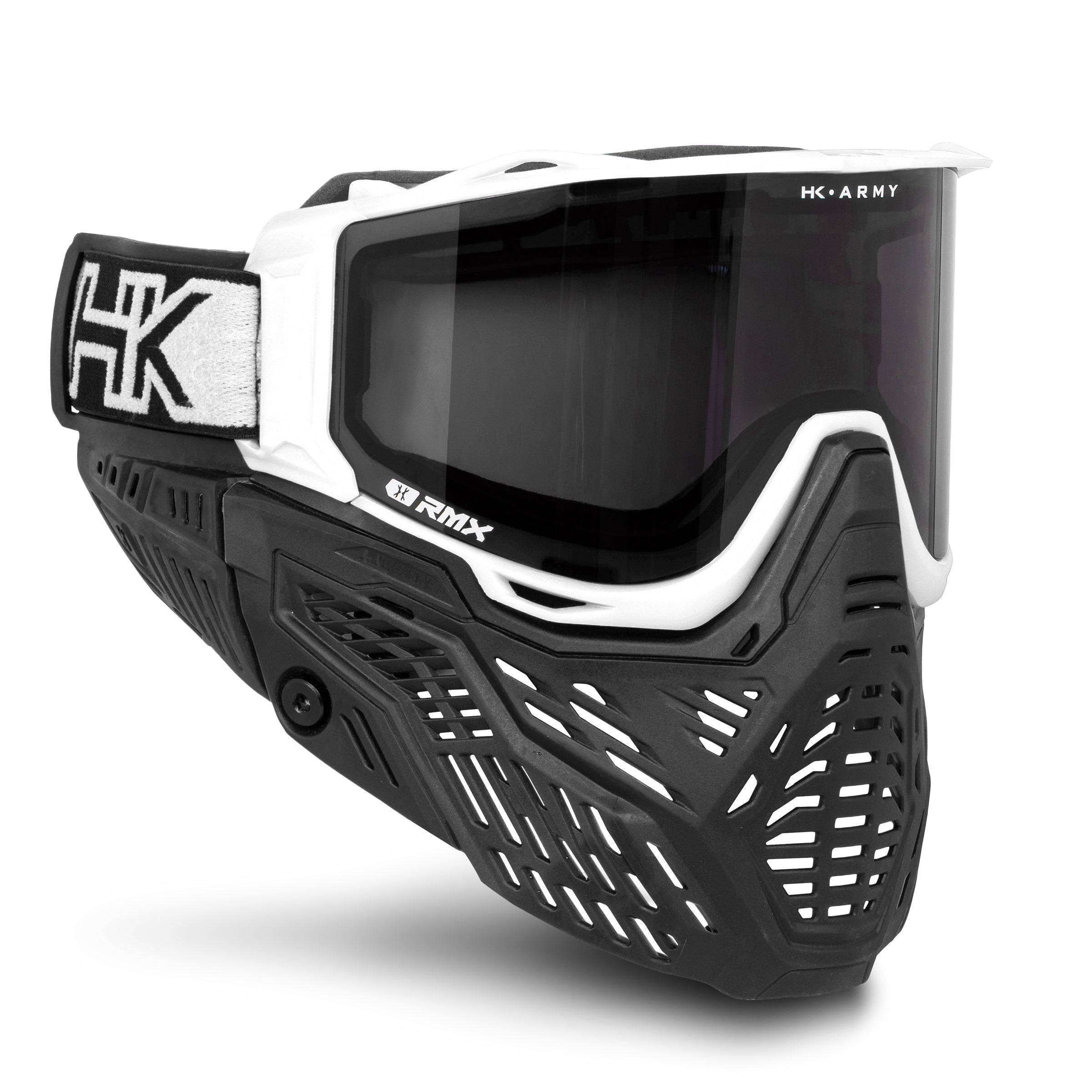 HK Army RMX Paintball Mask Goggle System White front angle