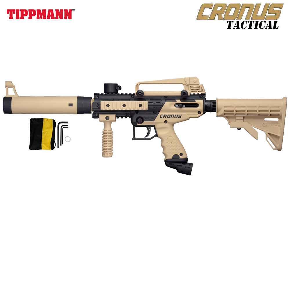 Tippmann Cronus Semi Auto .68Cal Marker Gun std config, marker, balanced shot feel, for woodsball play, top view