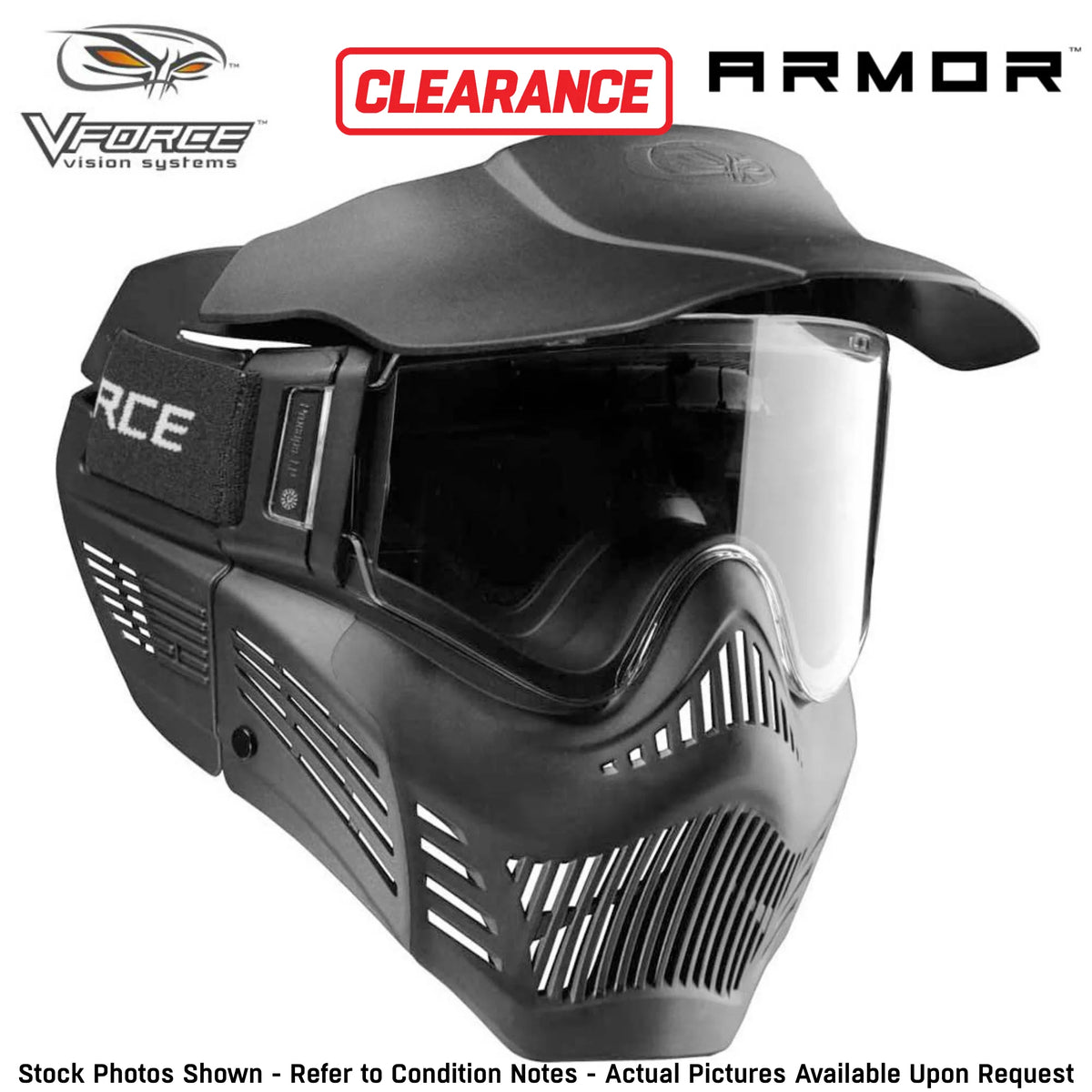 CLEARANCE V-Force Armor Field Vision Anti-Fog Paintball Mask - Black | OPEN BOX