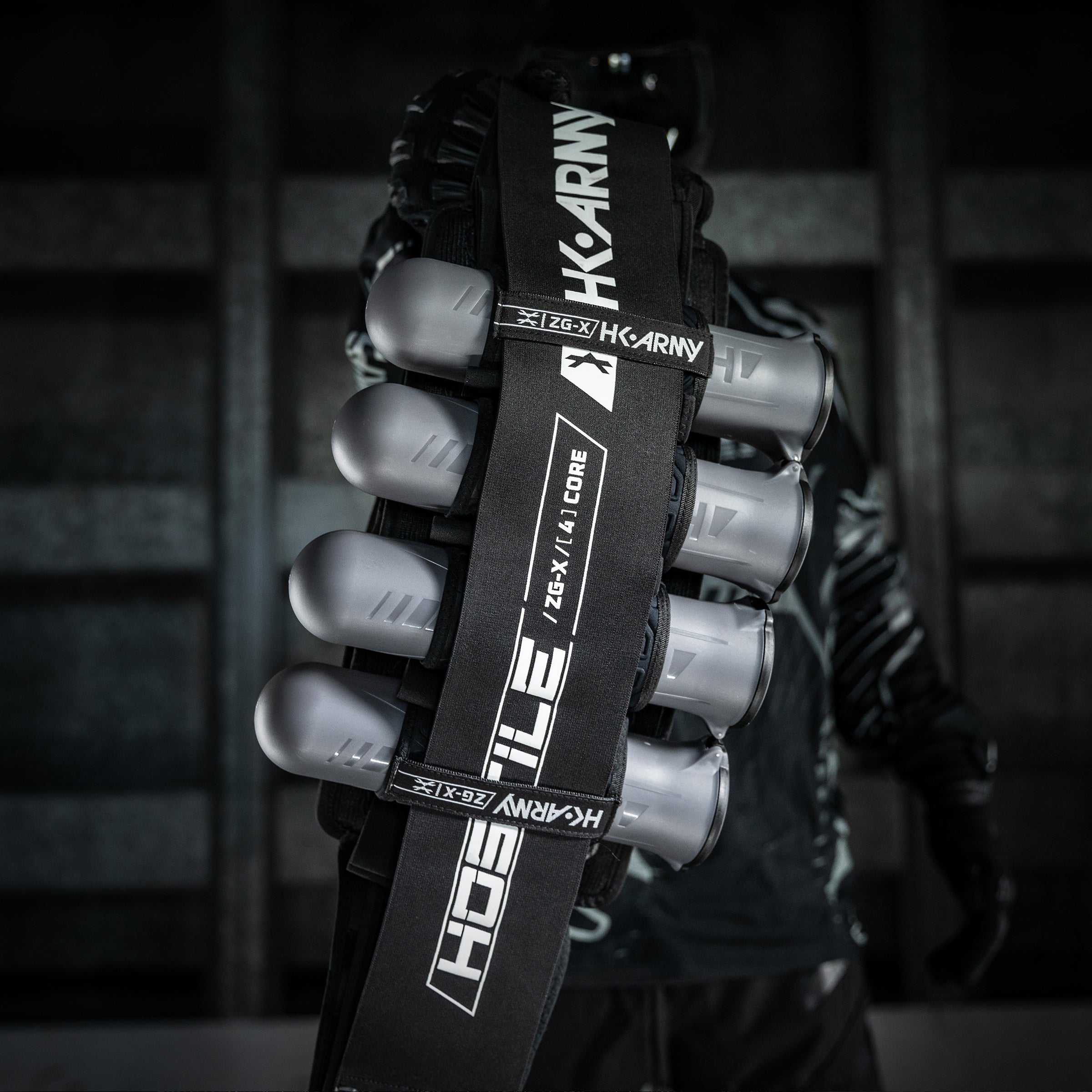 HK Army ZERO-GX Harness Pod Pack 3+2 4+3 5+4 std config, pod pack harness, quick pod access, for speedball, studio view