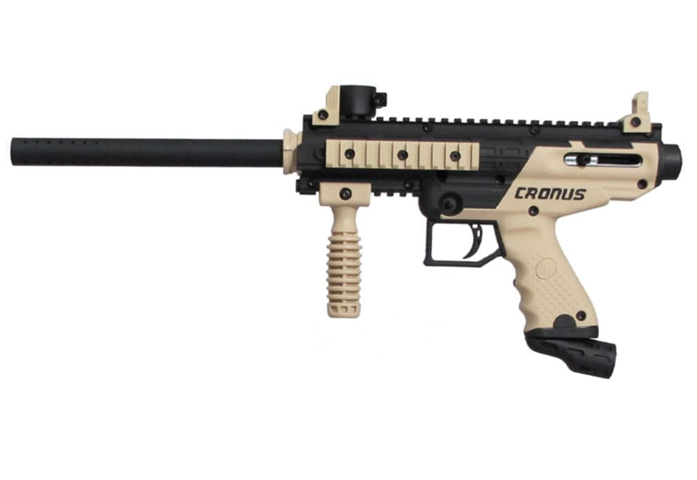 Tippmann Cronus Semi Auto .68Cal Marker Gun std config, marker, balanced shot feel, for woodsball play, kit layout