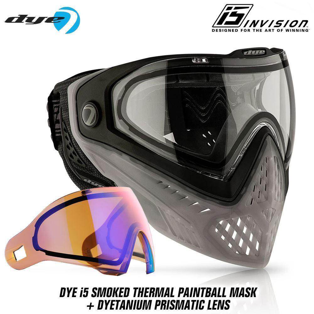 Dye I5 Thermal Paintball Mask Goggles with GSR Pro Strap - PaintballDeals.com