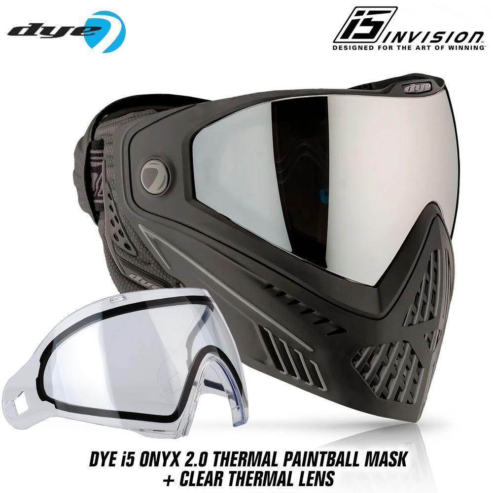 Dye I5 Thermal Paintball Mask Goggles with GSR Pro Strap - PaintballDeals.com