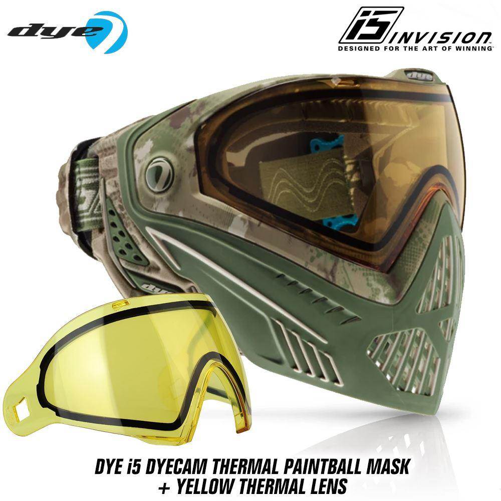 Dye I5 Thermal Paintball Mask Goggles with GSR Pro Strap - PaintballDeals.com
