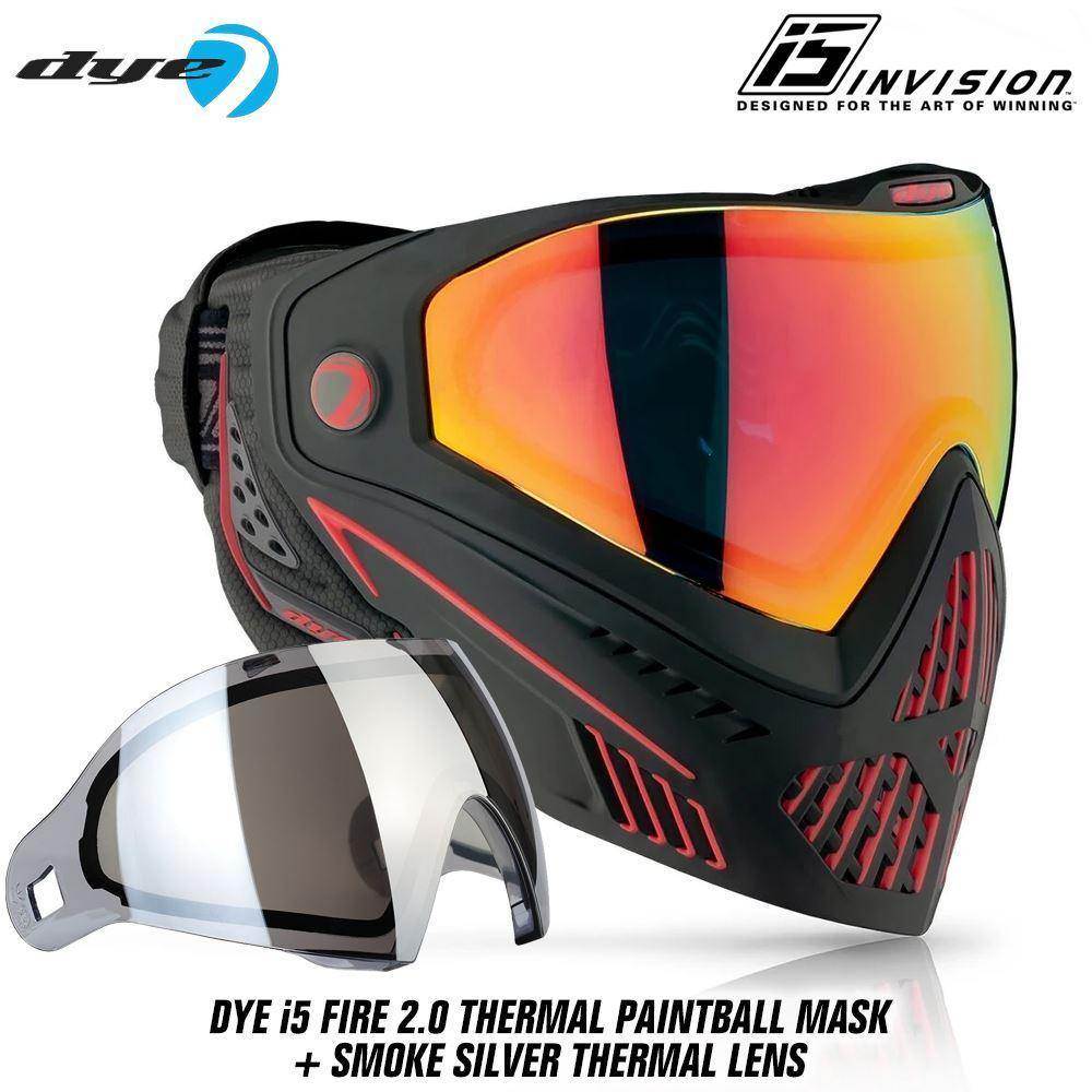 Dye I5 Thermal Paintball Mask Goggles with GSR Pro Strap - PaintballDeals.com