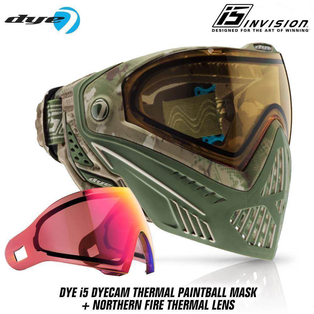 Dye I5 Thermal Paintball Mask Goggles with GSR Pro Strap - PaintballDeals.com