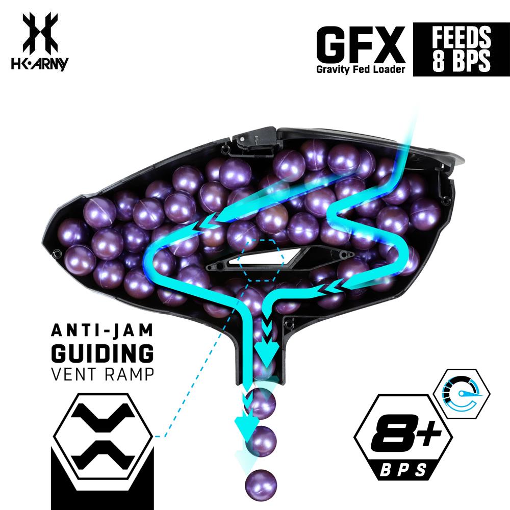 HK Army GFX Gravity Fed Paintball Loader Hopper - Black