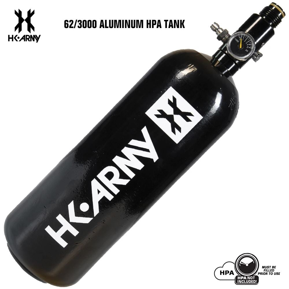 CLEARANCE HK Army 62/3000 Compressed Air HPA Paintball Tank - Black | 2024 Hydro