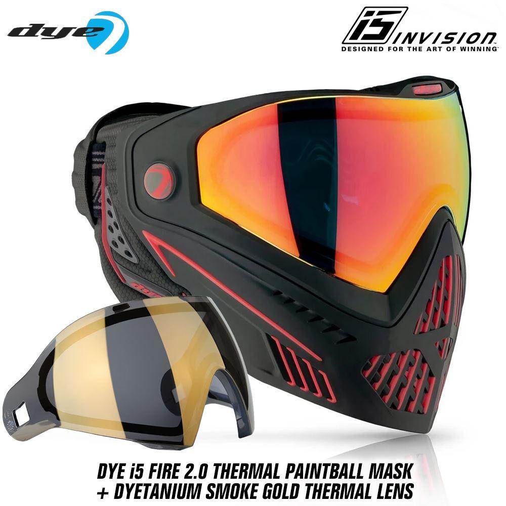 Dye I5 Thermal Paintball Mask Goggles with GSR Pro Strap - PaintballDeals.com