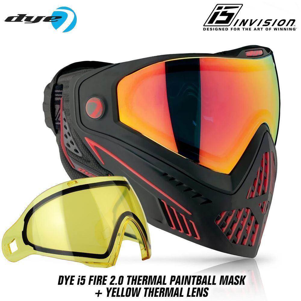 Dye I5 Thermal Paintball Mask Goggles with GSR Pro Strap - PaintballDeals.com