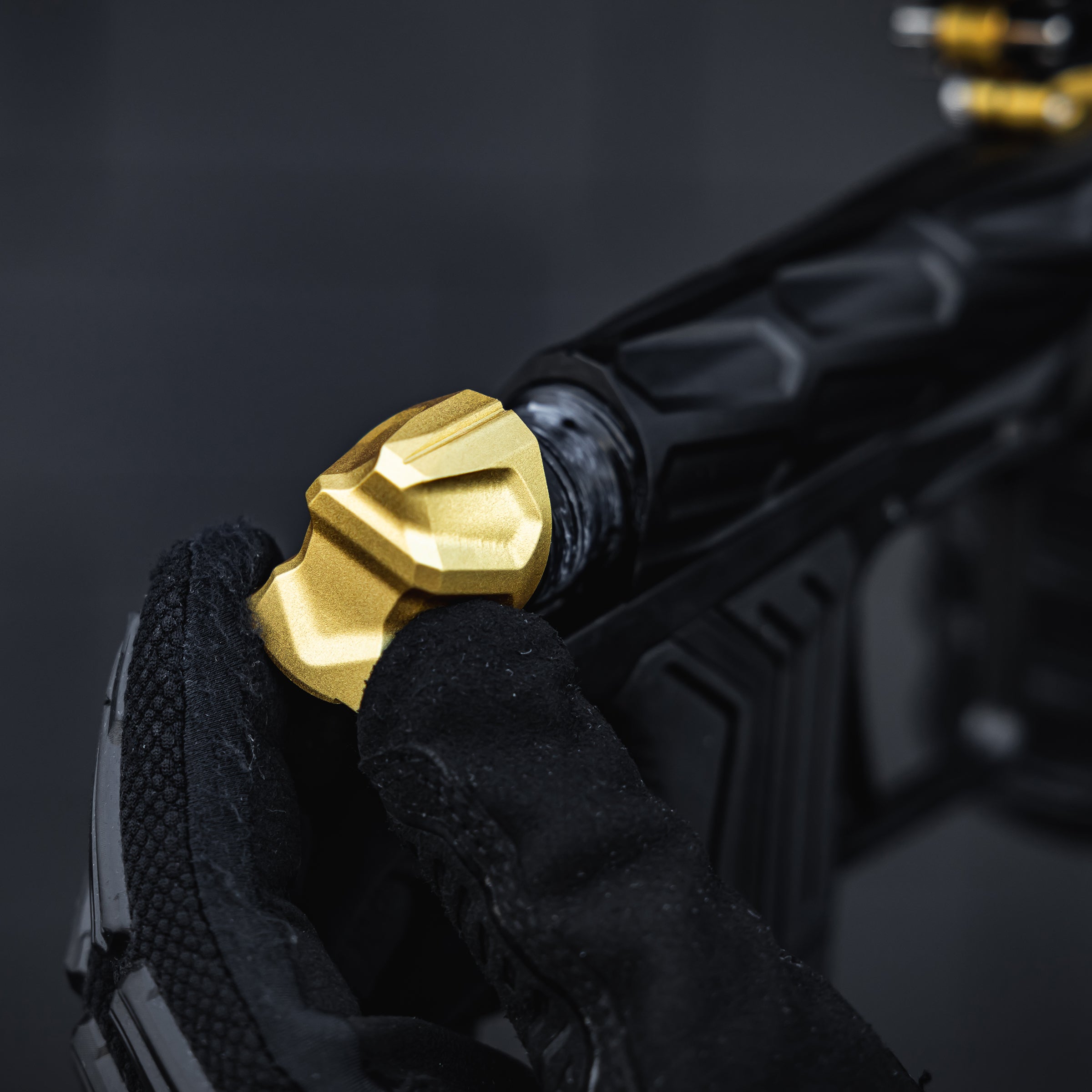 HK Army x Planet Eclipse ETHA3 MTL Hive Prestige Electronic std config, marker, accurate marker control, for woodsball play, rear angle