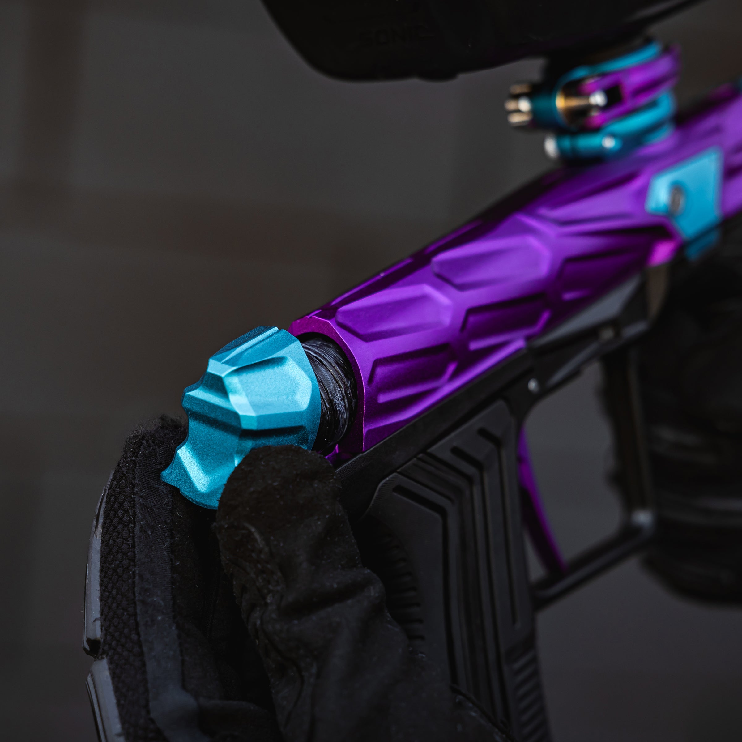 HK Army x Planet Eclipse ETHA3 Fracture Olive Electronic Gun standard, marker, balanced shot feel, for woodsball play, alt angle