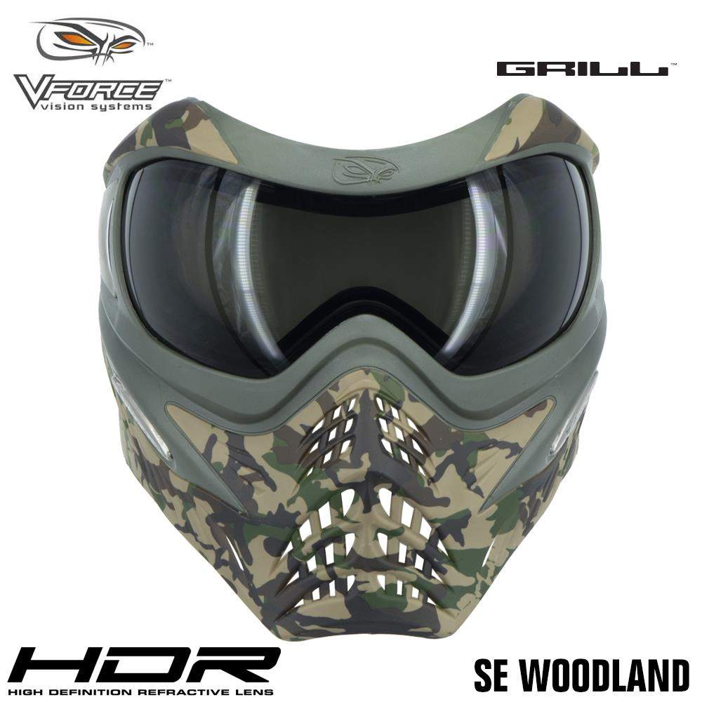 V-Force Grill Thermal Paintball Mask Goggles - SE Woodland Camo V-Force