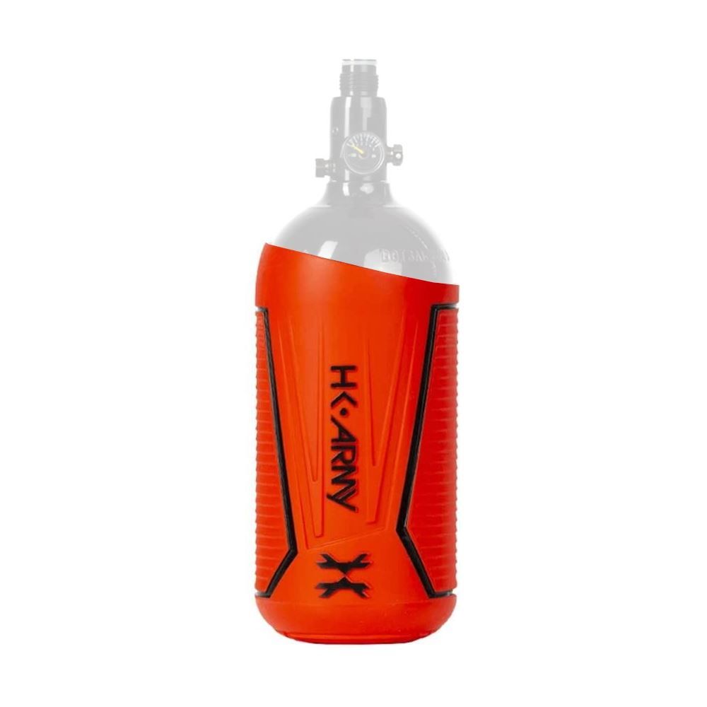 Red and black HK Army Vice paintball tank cover for 48ci aluminum tanks with anti-slip rubber design