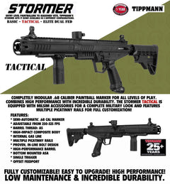 Tippmann Stormer Tactical Semi-Automatic .68 Caliber Paintball Gun Marker - Black - 14912 Tippmann
