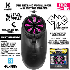HK Army Speed Electronic Paintball Loader with Epic Speed Feed - 25+ BPS HK Army
