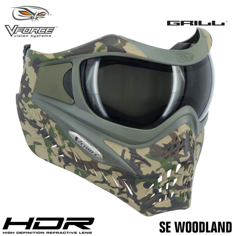 V-Force Grill Thermal Paintball Mask Goggles - SE Woodland Camo V-Force