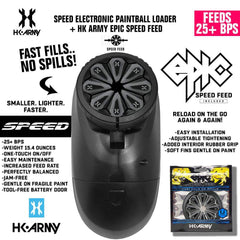 HK Army Speed Electronic Paintball Loader with Epic Speed Feed - 25+ BPS HK Army