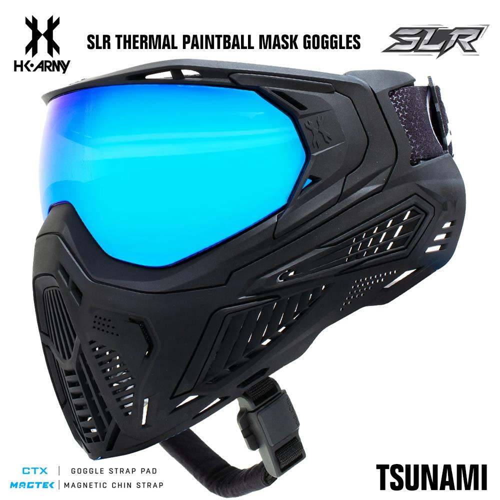 HK Army SLR Thermal Paintball Mask Goggles - Tsunami (Black/Black/Black) - Arctic Thermal Lens HK Army