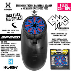 HK Army Speed Electronic Paintball Loader with Epic Speed Feed - 25+ BPS HK Army