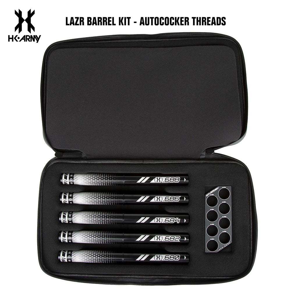HK Army LAZR Paintball Barrel Kit - Autococker - Polish Black / Black Inserts HK Army