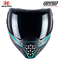 Empire EVS Thermal Paintball Mask - Black / Aqua - Ninja & Clear Thermal Lenses Empire