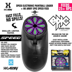 HK Army Speed Electronic Paintball Loader with Epic Speed Feed - 25+ BPS HK Army