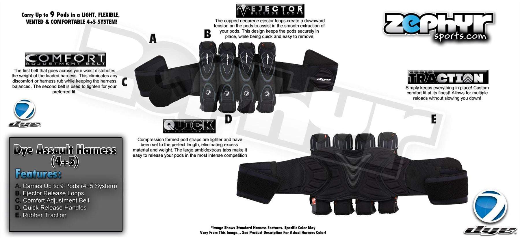 Dye Assault Paintball Harness Pod Pack Maddog Sports