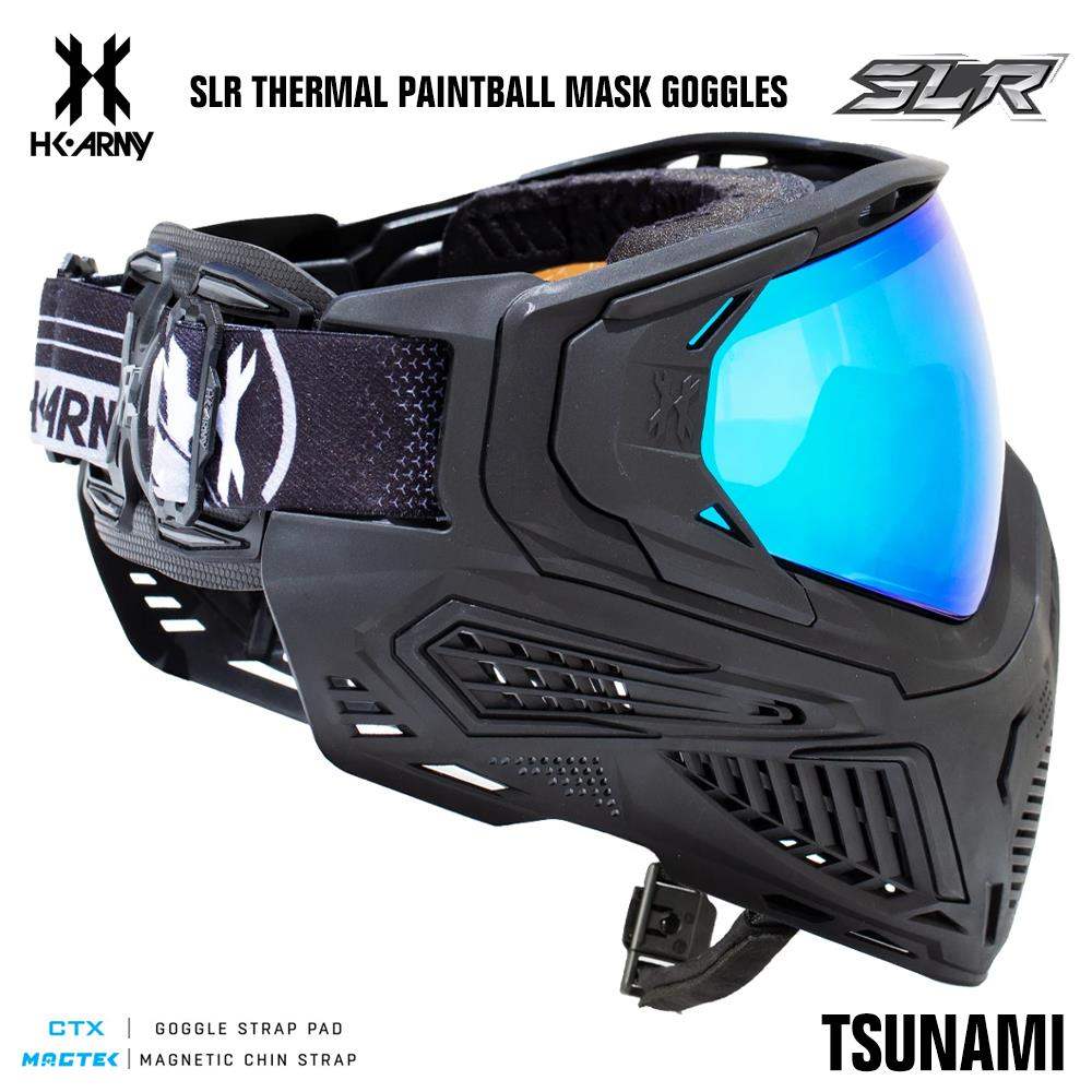 HK Army SLR Thermal Paintball Mask Goggles - Tsunami (Black/Black/Black) - Arctic Thermal Lens HK Army