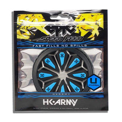 HK Army Epic Speed Feed for paintball loader with fast fills and no spills, soft fins, and shatter-resistant thermo-resin plastic