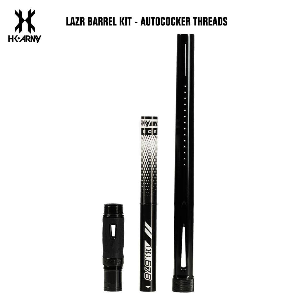 HK Army LAZR Paintball Barrel Kit - Autococker - Polish Black / Black Inserts HK Army