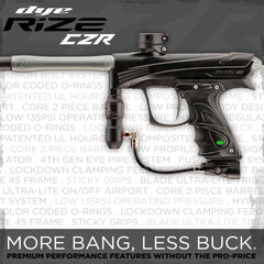 Dye Rize CZR Automatic Paintball Gun Marker  - Black / Grey Dye