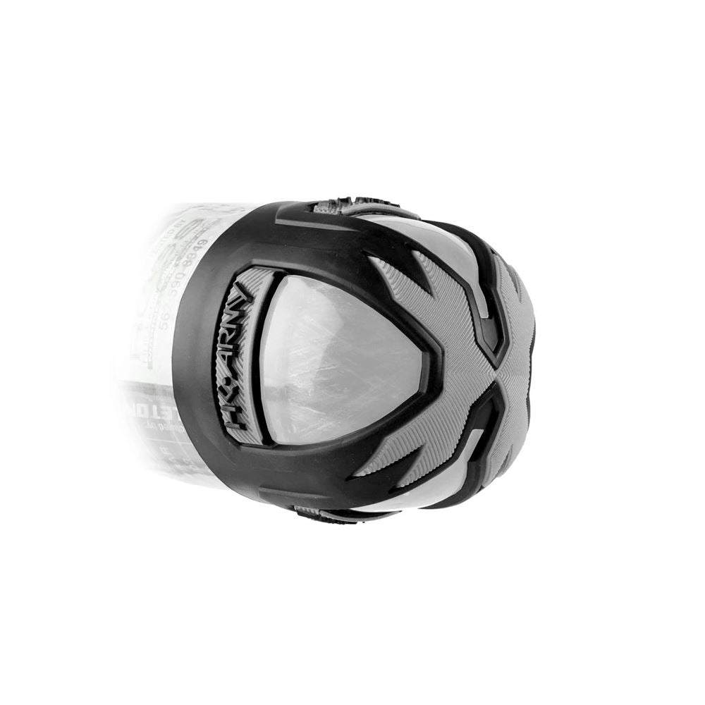 HK Army Vice Tank Grip 2.0 Grey / Blue color, HPA tank cover, shoulder traction, for turf slides, kit layout