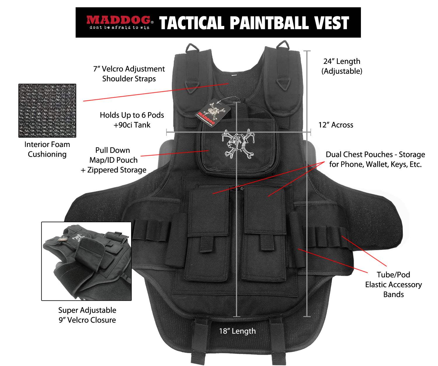 Maddog Tactical Paintball Vest Maddog