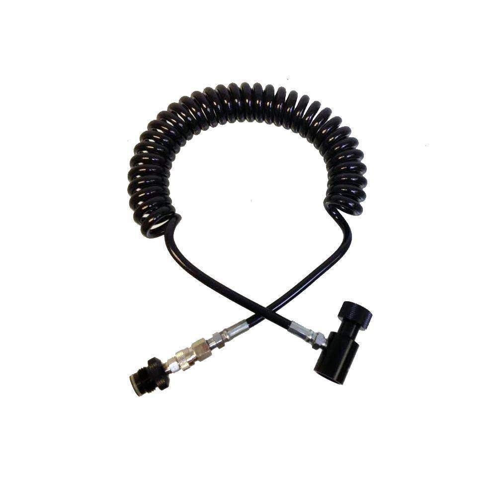 Black coiled remote coil hose for Maddog Lightweight Tactical Paintball Vest accessories