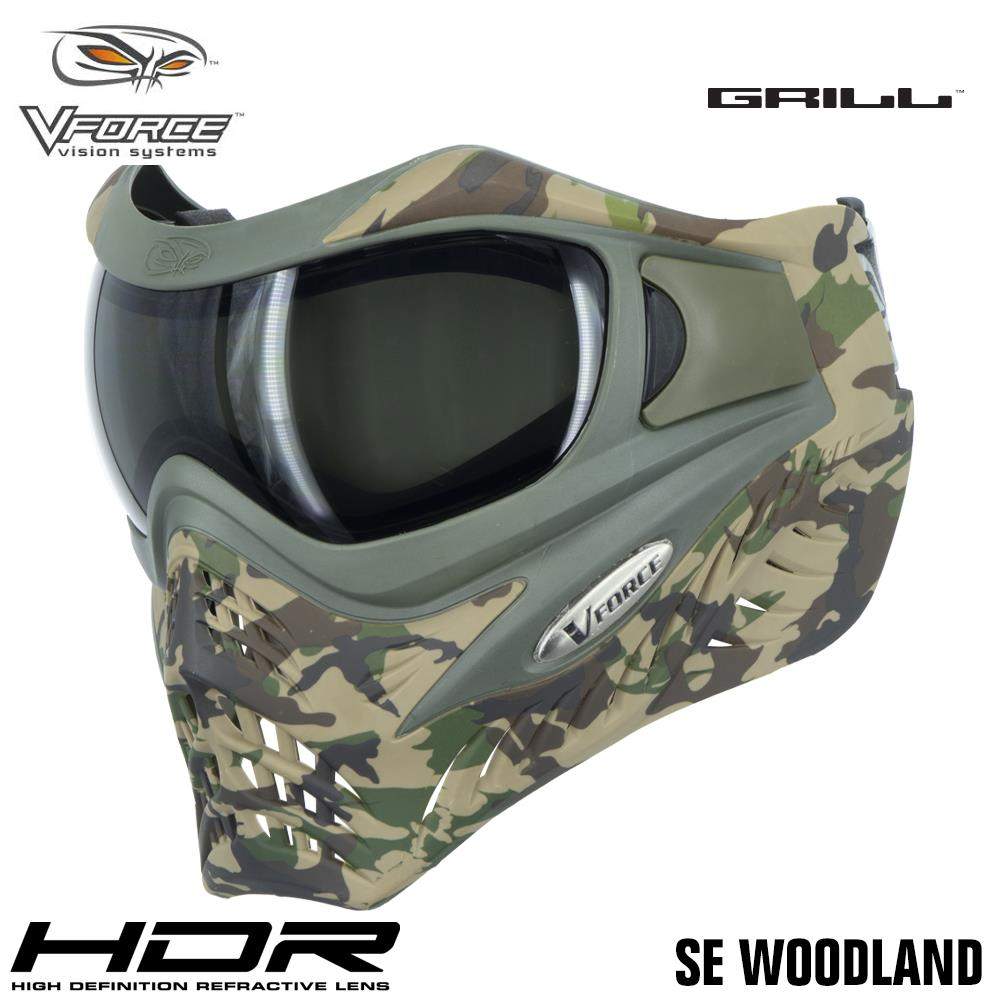 V-Force Grill Thermal Paintball Mask Goggles - SE Woodland Camo V-Force